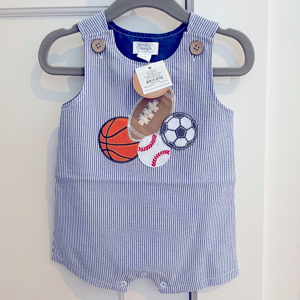 NWT - Mudpie Sports Jon Jon - 3-6m